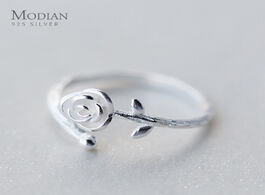 Foto van Sieraden modian plant authentic sterling silver 925 ring for women fashion classic open adjustable l