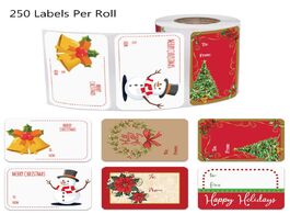 Foto van Kantoor school benodigdheden new 250pcs roll 6 designs adhesive christmas gift name tags xmas sticke