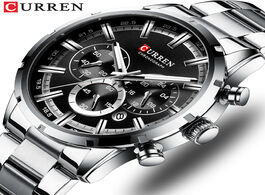 Foto van Horloge curren luxury fashion quartz watches classic silver and black clock male watch men s wristwa