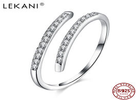 Foto van Sieraden lekani adjustable open ring silver 925 wedding rings for women luxury cubic zircon female e