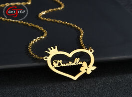 Foto van Sieraden goxijite fashion butterfly name necklace for women stainless steel crown heart letter neckl