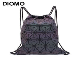Foto van Tassen diomo 2020 women luminous drawstring bag foldable shoulder bags beach sack girls geometric ba