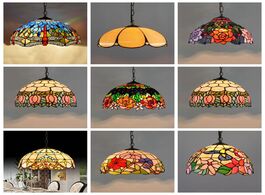 Foto van Lampen verlichting european retro tiffany colorful glass chandelier bar restaurant creative rural be