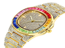 Foto van Horloge unique men s watches luxury top brand iced out gold watch for square waterproof hip hop quar