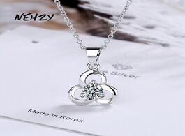 Foto van Sieraden nehzy 925 sterling silver new woman fashion jewelry high quality crystal zircon flower pend