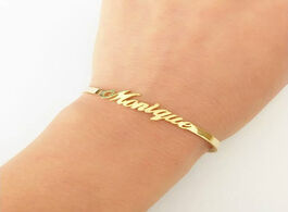 Foto van Sieraden custom name bracelets bangles gold bangle personalized stainless steel adjustable nameplate