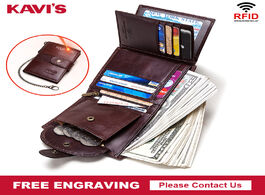 Foto van Tassen free engraving rfid card holder men wallets money bag male vintage short purse 2020 genuine l
