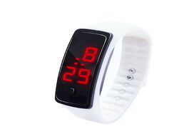 Foto van Horloge led digital display bracelet watch children s students silica gel sports simple mesh belt qu