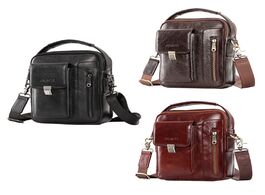 Foto van Tassen pi uncle brand men s first layer leather shoulder messenger bag handbag multifunctional mobil
