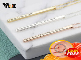 Foto van Sieraden vnox personalized name necklace for women men vertical bar cylindrical glossy stainless ste