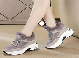 Foto van Schoenen new women s shoes winter sneakers warm fur chunky platform plush casual comfort ladies wedg