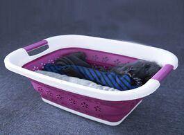 Foto van Huis inrichting foldable purple storage dirty clothing baskets large collapsible laundry basket sili