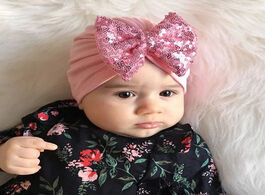 Foto van Baby peuter benodigdheden shiny big bow hat cotton newborn beanie cap elastic headbands infant toddl