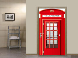 Foto van Huis inrichting british style london red phone booth door sticker self adhesive pvc waterproof home 