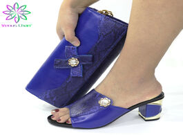 Foto van Schoenen new arrival african women matching italian shoes and bag set decorated with rhinestone ladi