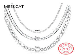 Foto van Sieraden silver 925 jewelry curb link necklace chains for men female fashion accessories wide 4mm 6m