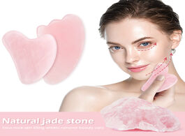 Foto van Schoonheid gezondheid natural jade gua sha scraper board massage rose quartz guasha stone for chin n