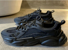 Foto van Schoenen platform sneakers women vulcanize shoes chunky non slip mesh trainers ladies beige 2020 dad