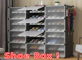 Foto van Meubels 24 grids 8 level transparent shoes box drawer case plastic shoe boxes stackable organizer sh