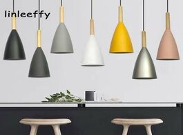 Foto van Lampen verlichting modern hanglamp wood pendant lights living room restaurants kitchen dining nordic