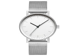 Foto van Horloge bauhaus minimalist style leather watch swiss rhonda 763 movement minimal 36mm stainless stee