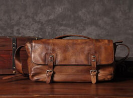 Foto van Tassen vintage genuine leather messenger bag men shoulder crossbody male sling leisure tote handbag 