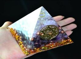 Foto van Sieraden aura reiki orgonite pyramid amethyst sahasrara chakra jeremiel natural white crystal to imp