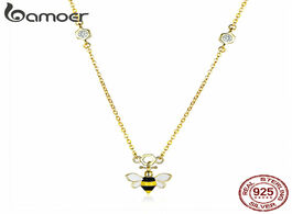 Foto van Sieraden bamoer new design fashion baby bee enamel pendant necklaces for women 925 sterling silver c