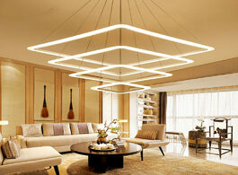 Foto van Lampen verlichting 40 60 80cm square rings led pendant lights for living room dining lighting modern