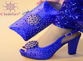 Foto van Schoenen new arrival italian shoes with matching bag for woman and set high quality african wedding 