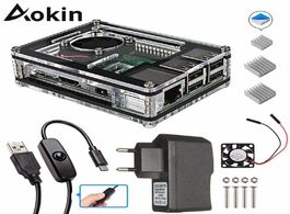 Foto van Computer aokin for raspberry pi 4 case 9 layers acrylic box shell cover with cooling fan 3 model b 3