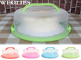 Foto van Huis inrichting 30x15cm round cake carrier portable plastic pastry storage box dessert container cov