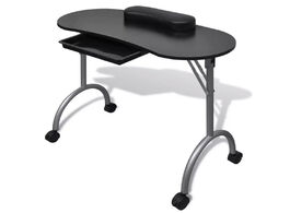 Foto van Meubels foldable manicure table with a thick wrist pillow 4 lockable wheels nail tables professional