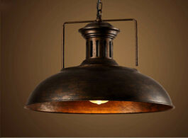 Foto van Lampen verlichting nordic black rust industrial pendant light fixture e27 holder loft hanging iron l