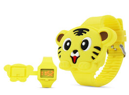 Foto van Horloge joyrox flip cover 3d tiger cartoon electronic child watch digital kids rubber for boy girls 