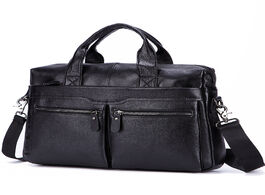 Foto van Tassen black men genuine leather handbags large 14 laptop messenger bags business s travel shoulder 