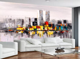 Foto van Woning en bouw 3d mural modern abstract art oil painting new york city wallpaper living room bedroom