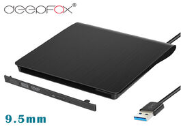 Foto van Computer deepfox 9.5mm usb 3.0 sata optical drive case kit external mobile enclosure dvd cd rom for 
