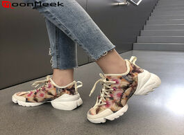 Foto van Schoenen moonmeek 2020 new sneakers shoes women round toe lace up flat platform simple comfortable f