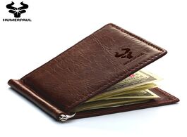 Foto van Tassen men s cow leather money clip classic design male mini wallet
