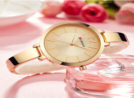 Foto van Horloge curren fashion gold women watches 9012 stainless steel ultra thin quartz watch woman romanti