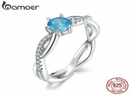 Foto van Sieraden bamoer blue sea statement finger rings for women 925 sterling silver 2019 new design weddin