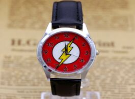 Foto van Horloge dc universe the flash superhero leather band boy child fashion watch wrist