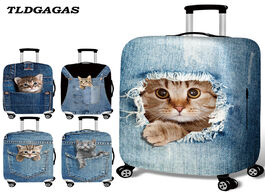 Foto van Tassen tldgagas stretch fabric cute cat luggage protective cover suit 18 32 inch trolley suitcase ca