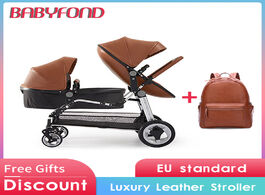 Foto van Baby peuter benodigdheden eu tax free ! newborn twins stroller luxury high landscape leather prams f