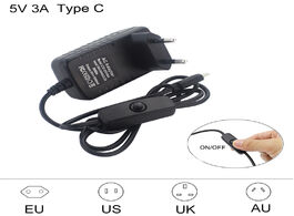 Foto van Computer 5v 3a usb c power adapter on off switch supply type eu us uk au plug charger for raspberry 