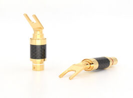 Foto van Elektronica vb603g spade carboner fiber connector carbon y plug for hifi speaker cable 4pcs
