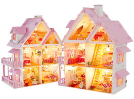 Foto van Speelgoed sunshine alice diy villa doll house wooden 3d lights miniature dollhouse furniture puzzle 