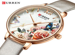 Foto van Horloge curren beautiful flower design watches women fashion casual leather wristwatch ladies watch 
