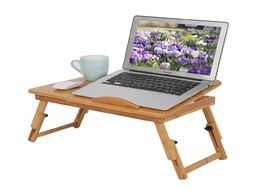 Foto van Meubels 1pcs adjustable bamboo rack shelf dormitory bed lap desk two flowers book reading tray lapto